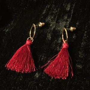 Red Tassel Earring
